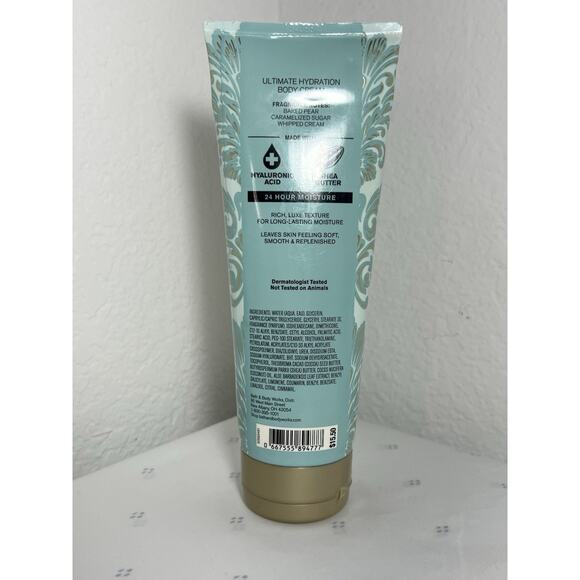 BATH AND BODY WORKS body cream PEAR CREME BRULEE 8 FL OZ hyaluronic acid - Picture 2 of 6